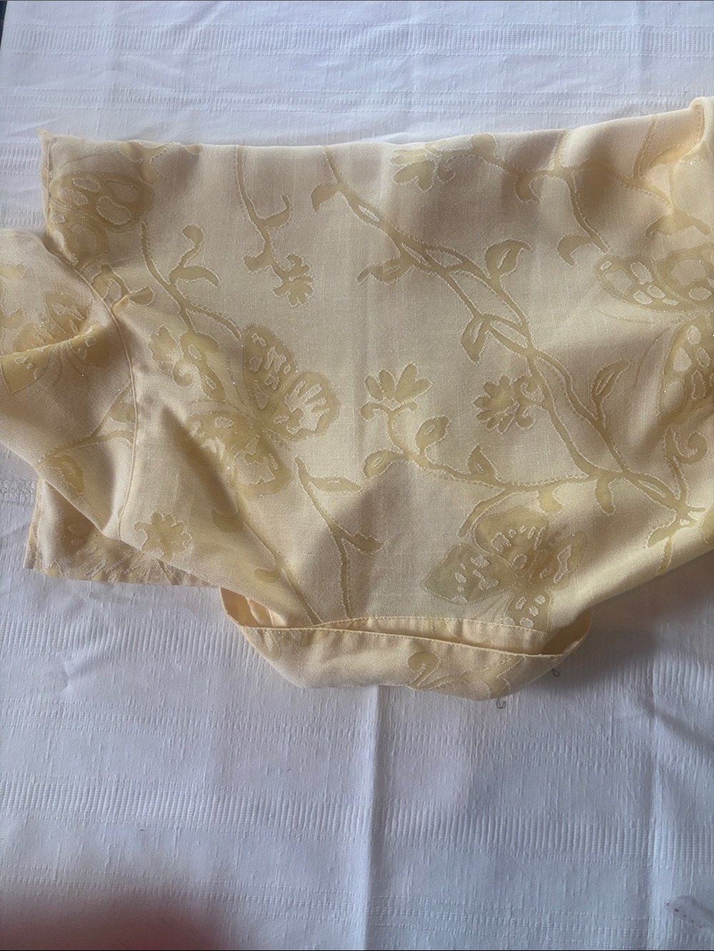Alfred Dunner Pale Yellow Floral Jacquard Blouse 208 - Picture 5 of 8